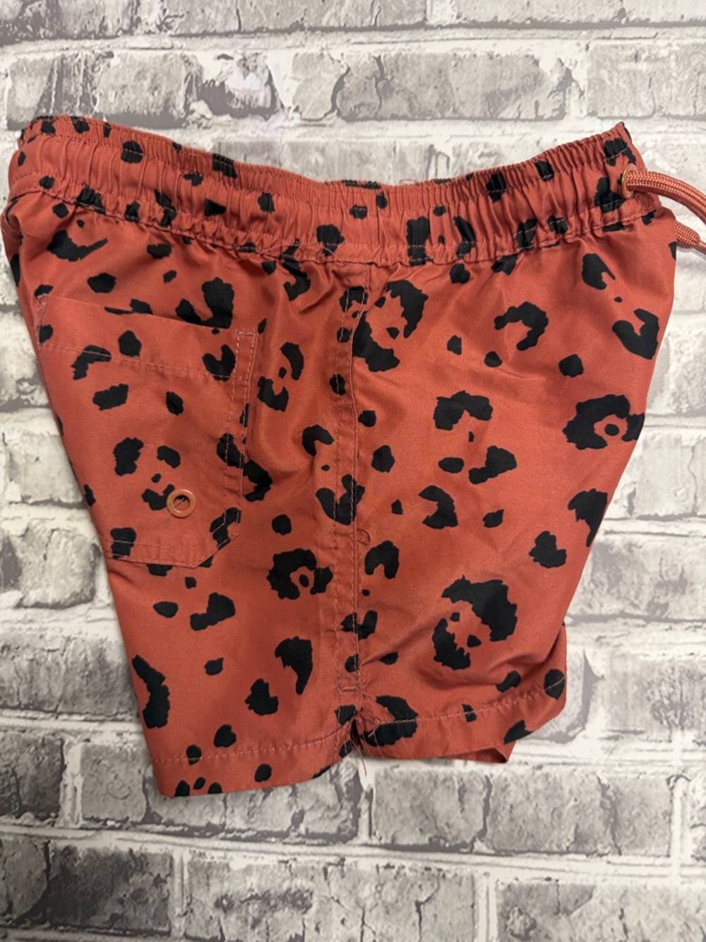 Boy's Cotton On Rust Red Leopard Print Swim Shorts